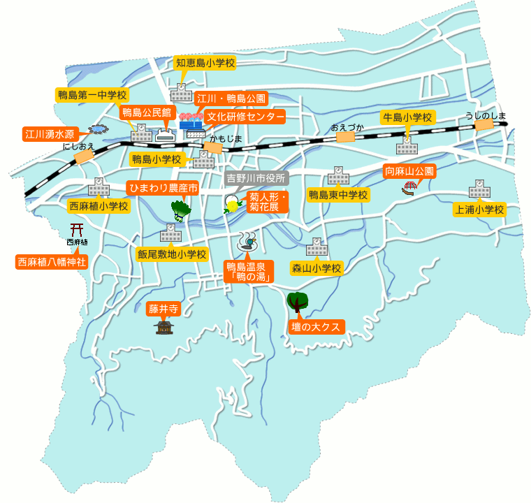 鴨島地区地図