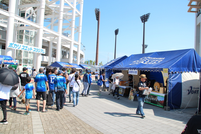 試合会場にて吉野川市をＰＲ