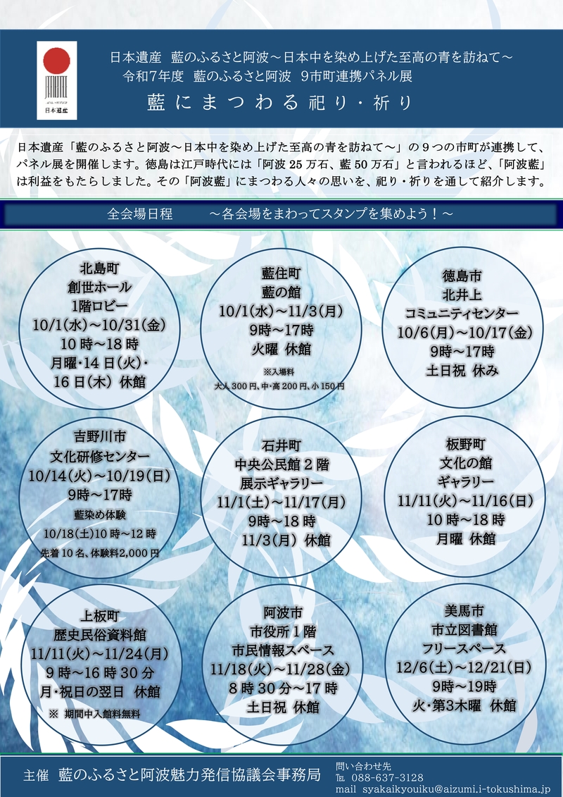 9市町連携パネル展示「藍にまつわる祀り･祈り」(裏)